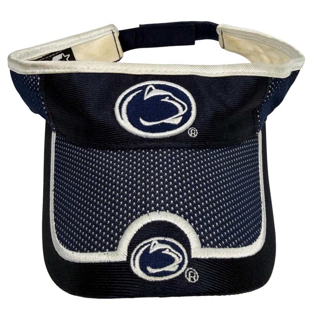 Starter Penn State Nittany Lions Visor Navy Blue White Mesh‎ Adjustable PSU Hat